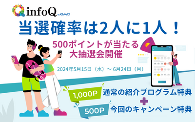 当選確率は2人に1人！500ポイントが当たる大抽選会開催