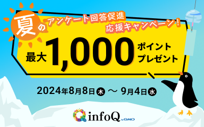 夏のアンケート回答促進応援キャンペーン！最大1,000ポイントプレゼント