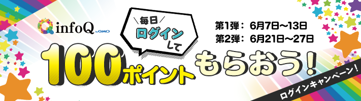 ログインキャンペーン！毎日ログインして100ポイントもらおう！