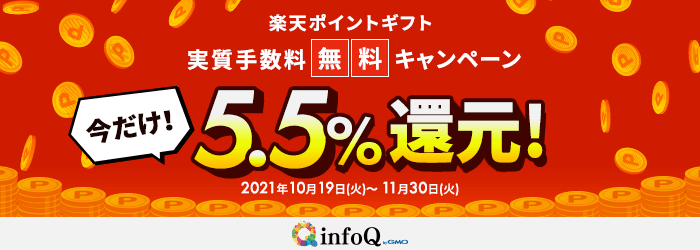 楽天ポイントギフト実質手数料無料キャンペーン