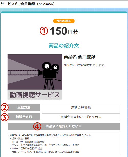 体験・購入型アンケート詳細