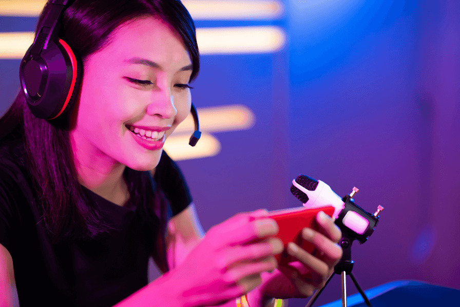 スマホの音楽ゲームを体験することができてテンションMAX
